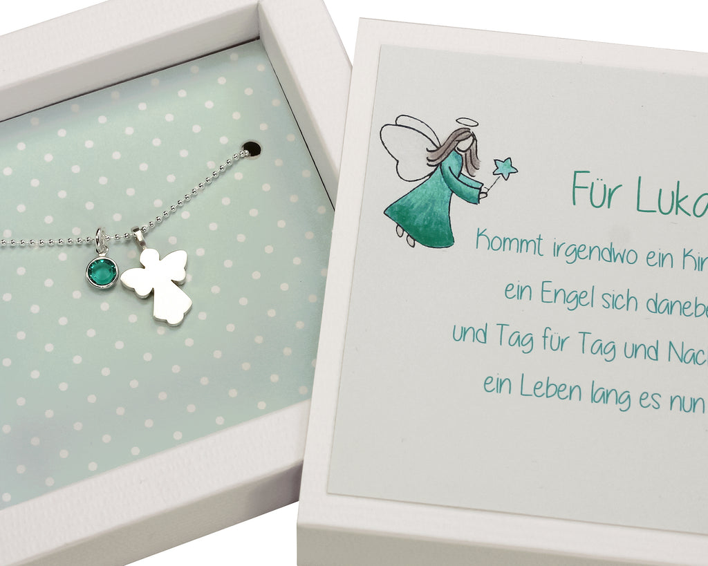 Mein Schutzengelchen Kette mit Engel zur Taufe Geburt Kommunion Konfirmation Taufgeschenk Mädchen