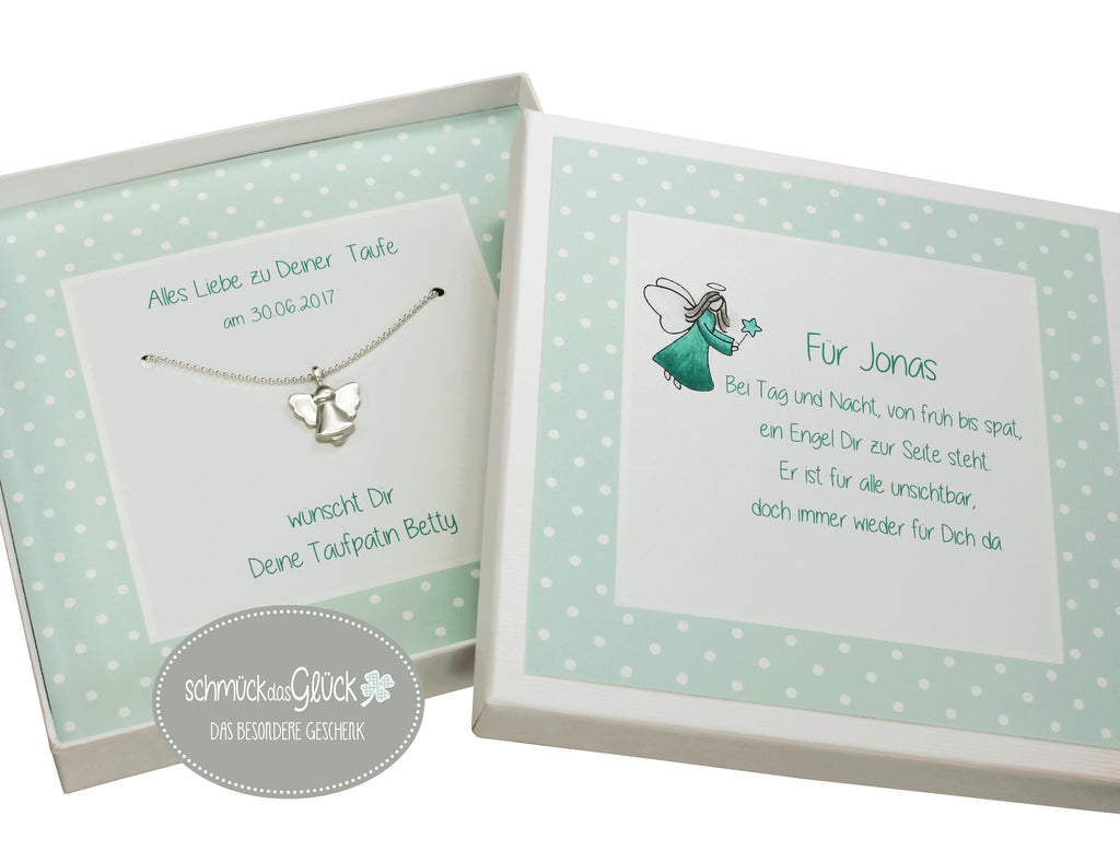 Kleiner Engel Kette zur Geburt Taufe Kommunion Konfirmation Taufgeschenk Taufkette